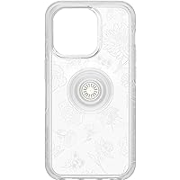 OtterBox iPhone 14 Pro Otter + Pop Symmetry Series Clear Case - FLOWER OF MONTH (Clear), integrated PopSockets PopGrip, slim, pocket-friendly, raised edges protect camera & screen