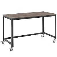 Modway Vivify Industrial Modern Computer Office Desk With Locking Casters