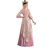 Wedding Dresses Court Chinese Embroidered Bride Cheongsam Pink Golden Tailing Skirt 766 M
