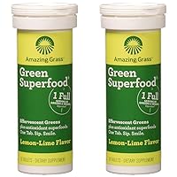 Amazing Grass Lemon Lime Green Superfood Drink Tabs, 10 CT (Pack of 2)