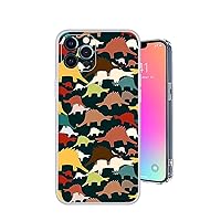 The World of Dinosaurs Collage Dino Fun Design Protective Cover Gel Case with Camera Protection Compatible with iPhone 13 Pro Max 6.7