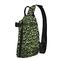Floral Swirls Ivy Print Crossbody Backpack Casual Adjustable Bag Multifunctional Sling Backpack