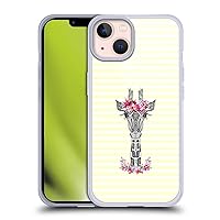 Head Case Designs Officially Licensed Monika Strigel Yellow Flower Giraffe and Stripes Soft Gel Case Compatible with Apple iPhone 13 and Compatible with MagSafe Accessories