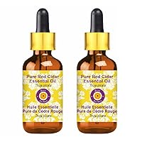 dève herbes Pure Red Cidar Essential Oil (Thuja plicata) with Glass Dropper Natural Therapeutic Grade Steam Distilled (Pack of Two) 100mlx2 (6.76 oz)
