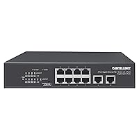 Intellinet Network Solutions 8-Port Gigabit Ethernet PoE+ Switch with 2 RJ45 Gigabit Uplink Ports, IEEE 802.3at/af Power Over Ethernet (PoE+/PoE) Compliant, 120 W, Endspan, Desktop