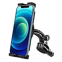 Cigarette Lighter Car Phone Mount [Dual USB Charger] Fast Charging Cig Lighter Cell Phone Holder for Car, for iPhone 15 Pro Max 14 13 12 11 XS XR X SE 8 Plus, Samsung Galaxy, Android, All Smart Phone
