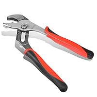 DNA Motoring TOOLS-00074 8 inch Groove Joint Plier - Hardened Jaws Plier w/Heat-Treated Teeth, PVC Grips, Satin Finish