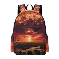 Mushroom Cloud Laptop Backpack for Women Men Cute Shoulder Bag Printed Daypack for Travel Sports Work