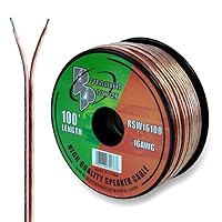 PYRAMID 100ft 16 Gauge Speaker Zip Wire - Copper Cable in Spool for Connecting Audio Stereo to Amplifier, Surround Sound System, TV Home Theater and Car Stereo - Pyle RSW16100