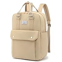 FUXINGYAO Women Laptop Backpack, Durable Travel backpack with Headphone Cable Hole, Anti Theft Backpack for Fits 15.6 Inch Notebook, Beige