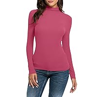 Masbird Womens Fall Fashion 2022, Womens Long Sleeve Shirts Plain Turtleneck Tunic Henley Tops Slim Fit Casual Blouses