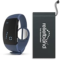 Reliefband Premier Anti-Nausea Wristband | FDA Cleared Nausea & Vomiting Relief for Motion Sickness (Car, Air, Train, Sea), Migraine & Morning Sickness | Drug Free (Blue+Pouch)