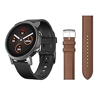 Ticwatch E3 Smart Watch Wear OS by Google for Men Women Plus 20mm Width Brown Leather Replacement Watchband, Qualcomm SDW4100 Platform Health Monitor Fitness Tracker GPS NFC Mic Speaker IP68 Waterproo