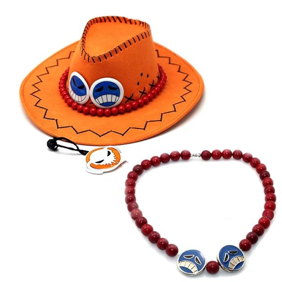 Mua Rulercosplay One Piece Portgas D Ace Cowboy Hat Cosplay Hat + Necklace  Trên Amazon Mỹ Chính Hãng 2023 | Fado