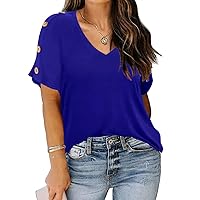 RITERA Plus Size Top for Womens Short Sleeve Shirt Casual Loose Tunic Blouse XL-5XL