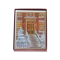Decorated Brownstone Boxed Christmas Cards - 16 Cards & 16 Envelopes