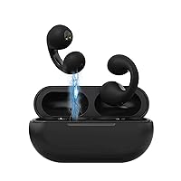 MONKPEAR Wireless Ear Clip Bone Conduction Headphones - Mini Bone Conduction Headphones, Open Ear Headphones Wireless Bluetooth for Running Sports (Black)