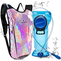 Hydration Backpack Pack with 2L Water Bladder Rave Essentials Lightweight Bag for Hiking, Running Vest, Music Festival for Men Women