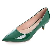 Women's Low Kitten Heel Pumps Classic Fashion Dress Pumps Simple Heeled Shoes for Office Work