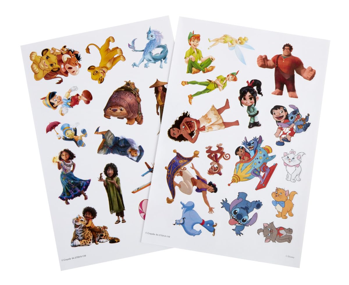 Crayola 96pg Disney Animation Coloring Book with Sticker Sheet, Gift for Girls & Boys, Ages 3+