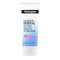 Mineral UltraSheer Dry-Touch SPF 30 Sunscreen Lotion, Water-Resistant Broad-Spectrum UVA/UVB Protection, Skin Nourishing, Lightweight With Vitamin E, Oxybenzone-Free, 3.0 fl. oz