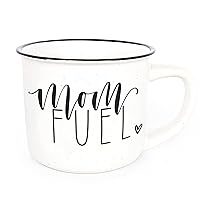 June & Lucy Mom Mug with Stylish Gift Box- Novelty Coffee Mug Mom Gifts - Cute Coffee Mugs for Women - Coffee Mug with Hand Lettering - 15 oz Microwave and Dishwasher Safe (Mom Fuel)