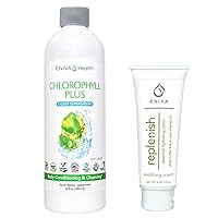 Eniva Health Liquid Chlorophyll Super Greens 96 Servings and Replenish Natural Hydrating Lotion 6 oz