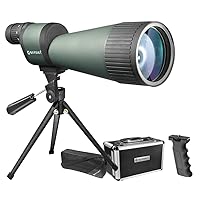 Barska Benchmark Waterproof Straight Spotting Scope with High Zoom Power, Objective Focus, Carrying Case & Tripod for Hunting Birding Target Shooting