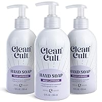 Cleancult - Wild Lavender - Moisturizing Liquid Hand Soap - Refillable Aluminum Bottle - Made with Aloe Vera & Lavender Essential Oil - Nourishes & Moisturizes Dry & Sensitive Skin - 12 oz - 3 Pack