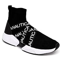 Nautica Men's Slip-On Sneaker High Top Socks Shoes with Ankle Support – Comfortable & Breathable Lace-Up Gym Walking Running Shoes