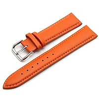 Watchstraps Leather 22mm20mm18mm 16mm 14mm 12mm Men's Leather Strap Ladies Watch Strap Metal Buckle on Wrist Strap (Band Color : Orange)