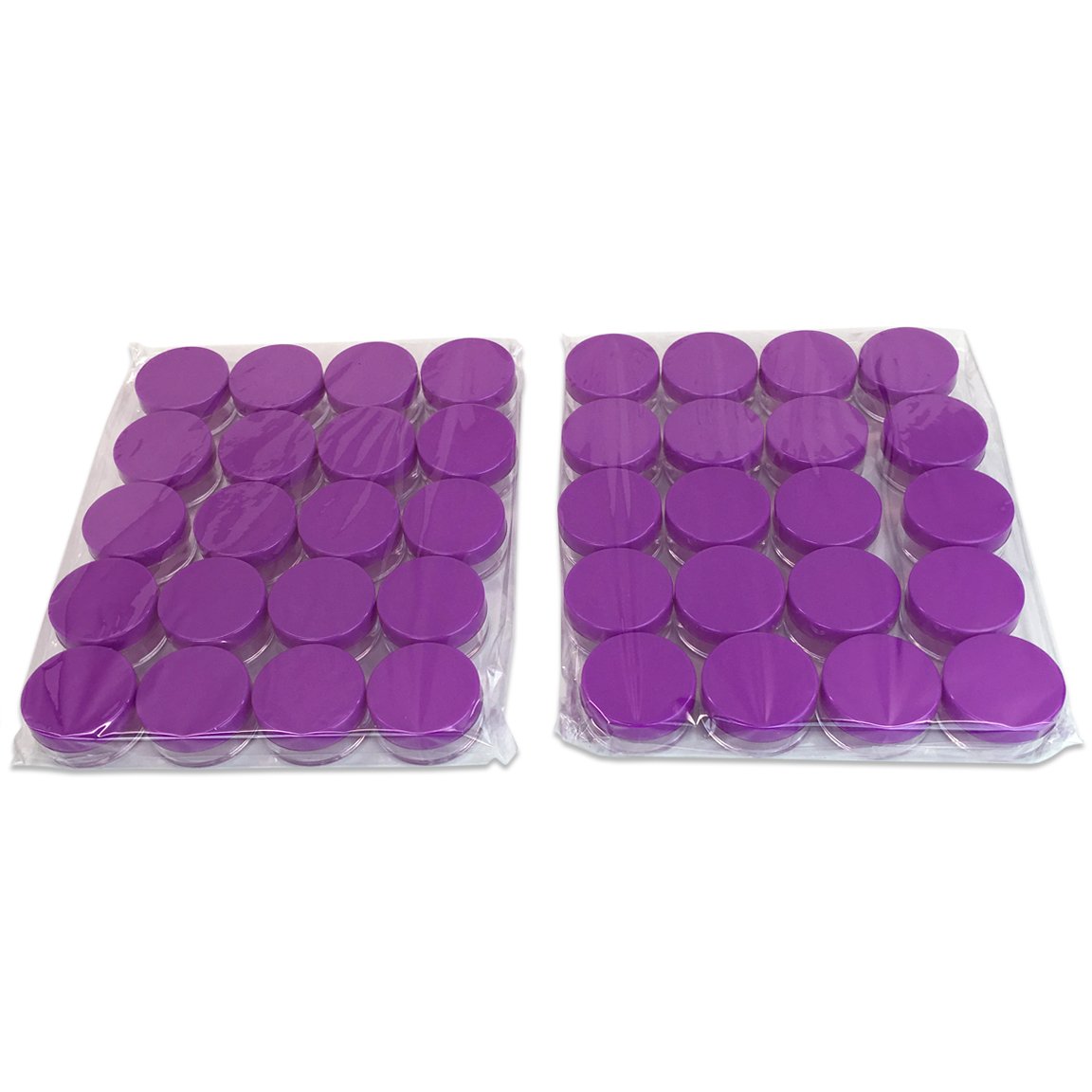 Beauticom 5G/5ML Round Clear Jars with Purple Lids for Jams, Honey, Cooking Oils, Herbs and Spices (Quantity: 100 Pieces)