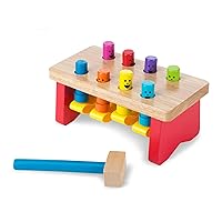 Melissa & Doug Deluxe Pounding Bench Wooden Toy with Mallet (E-Commerce Packaging, Great Gift for Girls and Boys – Best for 2, 3, and 4 Year Olds)