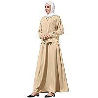 IMEKIS Women Muslim Outfit Middle East Arabic Long Sleeve Dress Shirt with Long Skirt Set Dubai Islamic Clothes Set