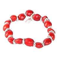 E B Evelyn Brooks Designs Classic Stretchy Adjustable Beaded Bracelet for Women 6.5” - 7.5” w/Meaningful Good Luck Huayruro Seeds Beads - Great Gifts for Mom, Daughter, Sister, Aunt, Girlfriend