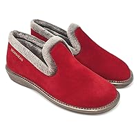 304 Women's Comfy Slippers, Genuine Suede Fuzzy Wool-Like Plush Fleece Lining, Relaxed Fit Slip-On House Shoes, Indoor/Outdoor, Made in Spain