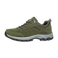 Hiking Shoes for Men, Men's Good Arch Support Outdoor Breathable Walking Shoes, Orthopedic Shoes for Men, Suit for Outdoor Activity Hiking Walking (Color : Green, Size : 15)