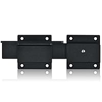 1Pack Flip Gate Latch Lock with Padlock Hole, 3.5mm Aluminum Alloy Door Latch for Outdoor Wooden Fence, Swing Open Gate, Double Gate, Barn Door, Shed, Vinyl Fence, Yard, Black