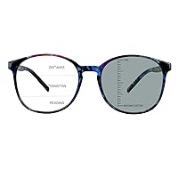 Vintage Round Progressive Multifocal Presbyopic Glasses, Photochromic Gray Sunglasses for Men Women Readers