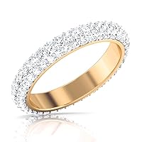 Jewels 14K Yellow Gold 1.53 Carat (H-I Color, SI2-I1 Clarity) Lab Created Diamond Band Ring
