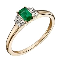 Emerald Yellow Gold Baguette Ring