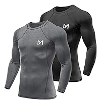 MEETYOO Men's Compression Long Sleeve Athletic Workout Shirt