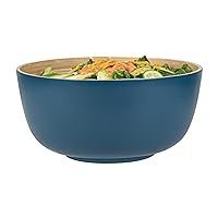Restaurantware Bambuddha 30 oz Round Blue Spun Bamboo Large Salad Bowl - 11