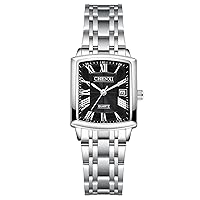 Avaner Square Couple Wrist Watches: Rectangular Analog Quartz Retro Bussiness Watch with Auto Calendar for Men and Women