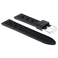 Ewatchparts 22MM RUBBER DIVER WATCH BAND STRAP FOR U-BOAT FLIGHTDECK 7095 WATCH BLACK TOP QY