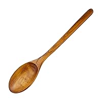 Extra Large & Long Teak Wood Cooking Spoon (18-inch) | Long Wooden Handle & Big Scoop For Pots | Stirring Soup, Stew, Sauces, Beans, Brews, Mixes | Non Stick & Non Scratch