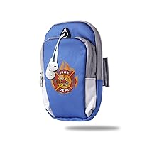 Firefighter Sports Arm Bag/ Armbands, Multifunctional Pockets ArmBag For Cell Phone - Ideal For Workout, Hiking, Jogging, Gym, Running (7.1 X 3.1 Inches) RoyalBlue