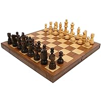 TMG Wooden Walnut Book Style Staunton Chess Set