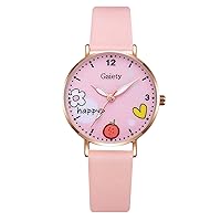 Watch Bracelet Set with Box, Girl Luxury Fashion Leather Belt Watch Daisy Bracelet Set Contain Box