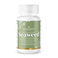 Seaweed Kelp Supplements New Zealand | Premium - 100% Pure Organic & Natural - Multi-Nutrient & Thyroid Support Supplement - Natural Source of Iodine | 60 Vegetarian Capsules